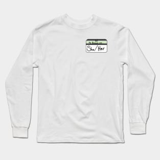 Hi my pronouns are - She/Her - Agender pride Long Sleeve T-Shirt